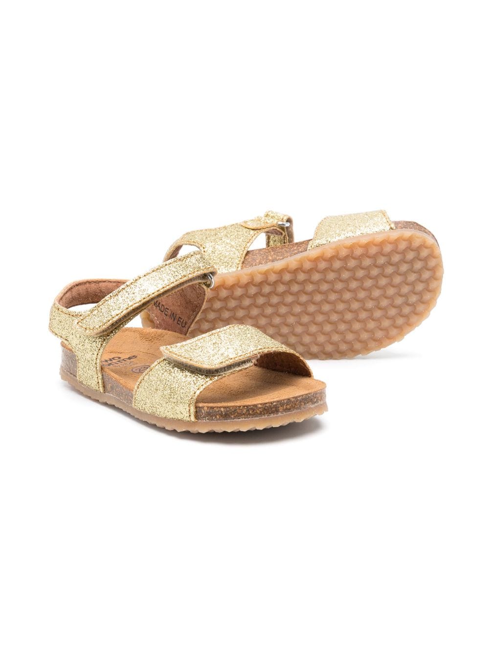 Shop Two Con Me By Pépé Glitter-effect Leather Sandals In Gold