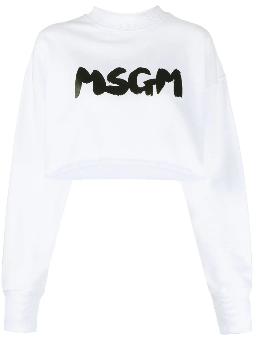 

MSGM sudadera corta con logo estampado - Blanco