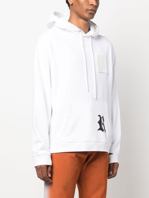 White ripped outlet hoodie