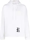 Raf Simons logo patch ripped hoodie - White