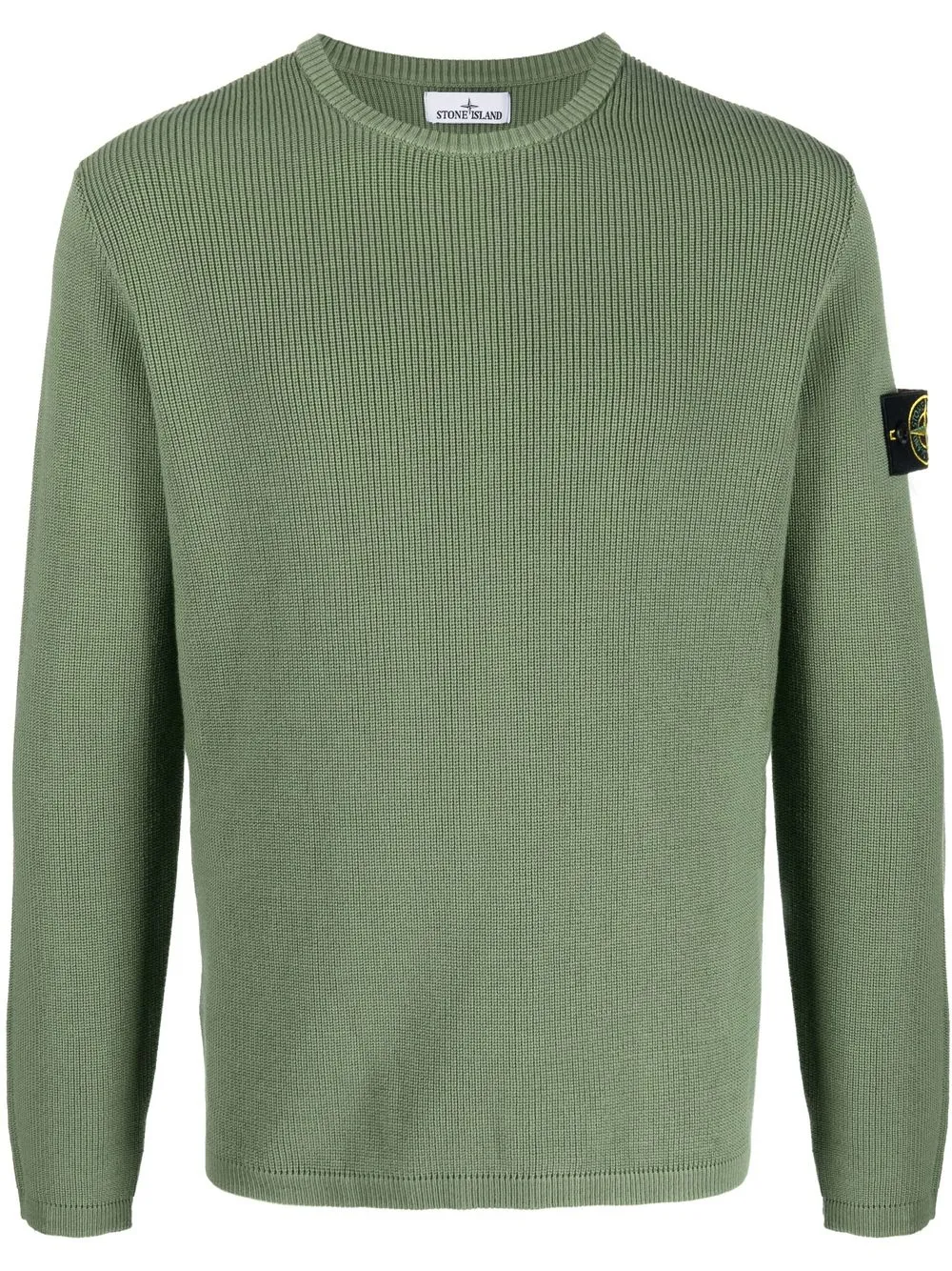 Waffle-knit wool sweater in green - Stone Island