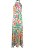 PINKO graphic-print halterneck dress - Blue