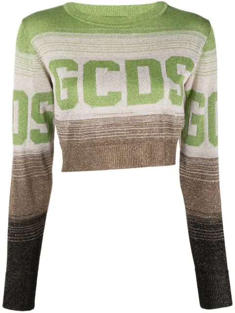 GCDS logo-print ombré cropped jumper