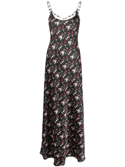 Rabanne floral-print chain-link maxi dress