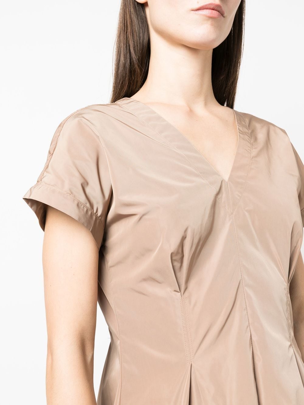 Shop Aspesi A-line Short-sleeve Dress In Brown