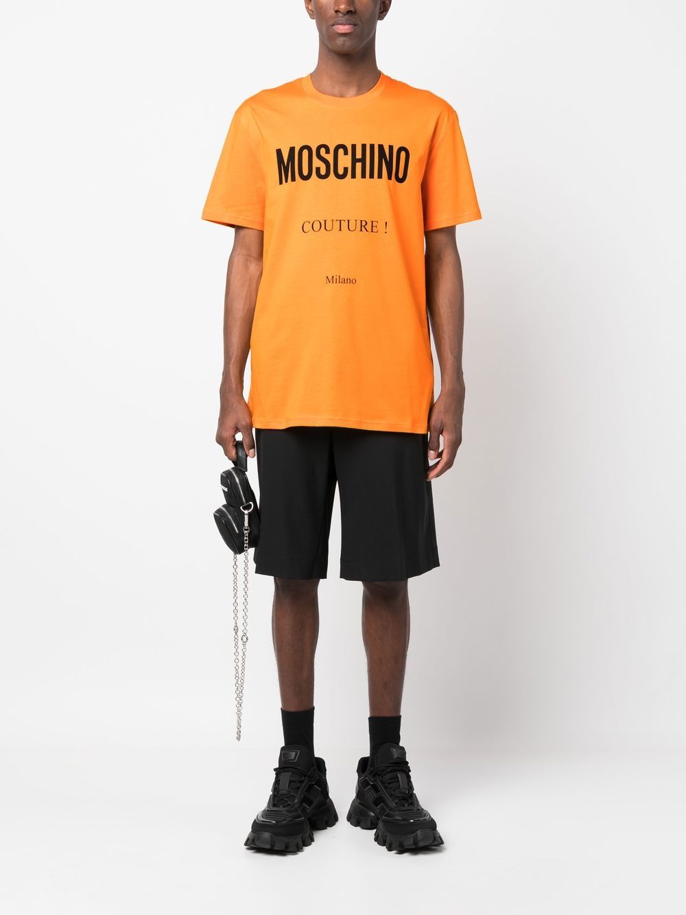 Moschino T-shirt met logoprint - Oranje