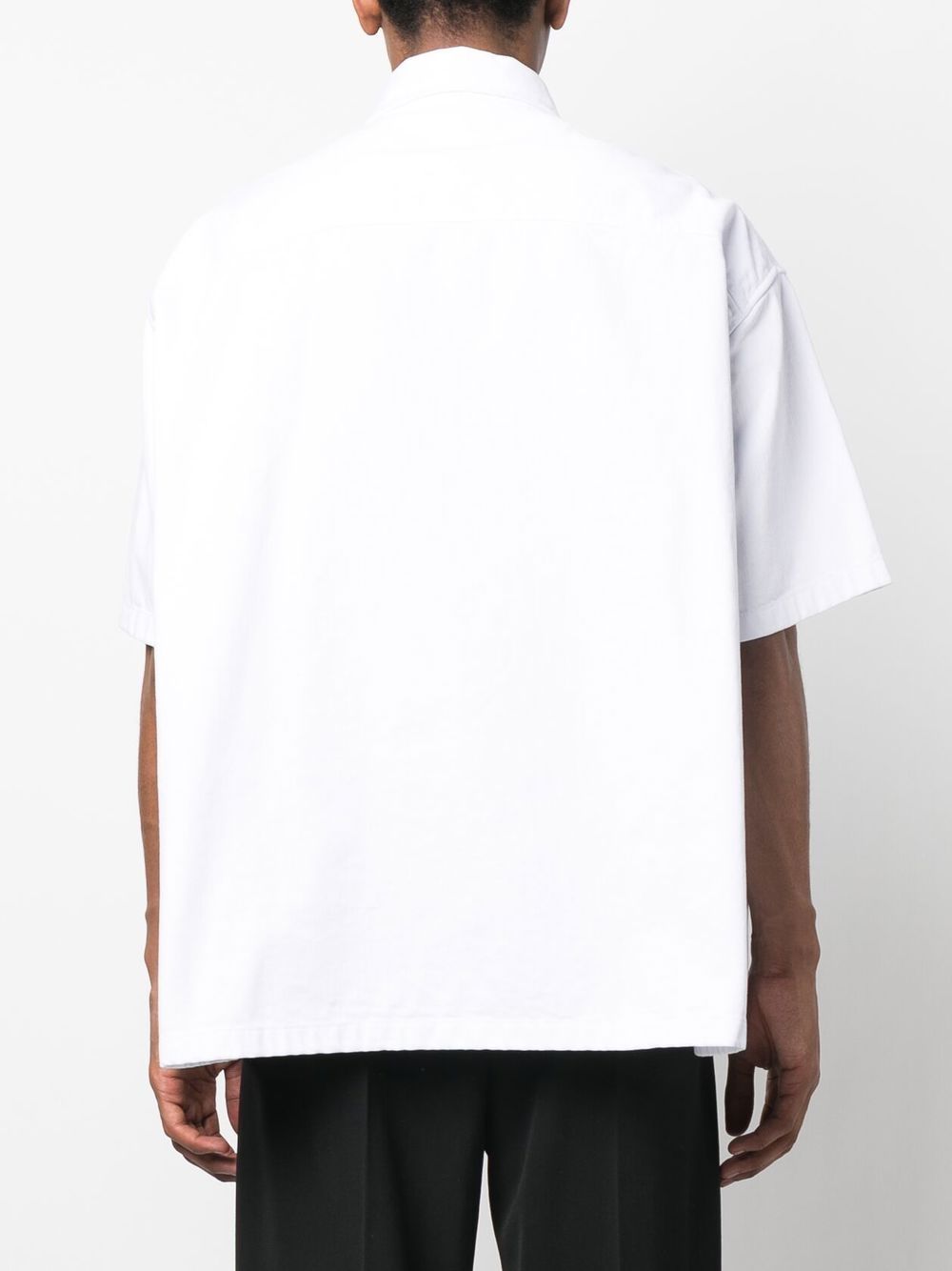 Shop Raf Simons Logo-patch Short-sleeve Shirt In Weiss