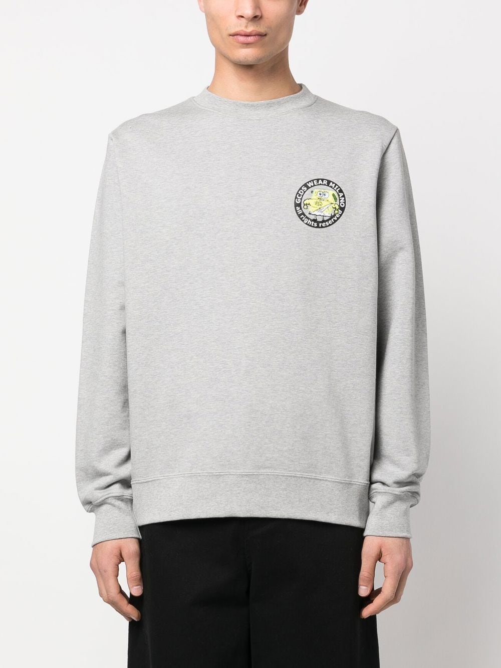 Shop Gcds Rear Logo Lettering Sweatshirt In Grey