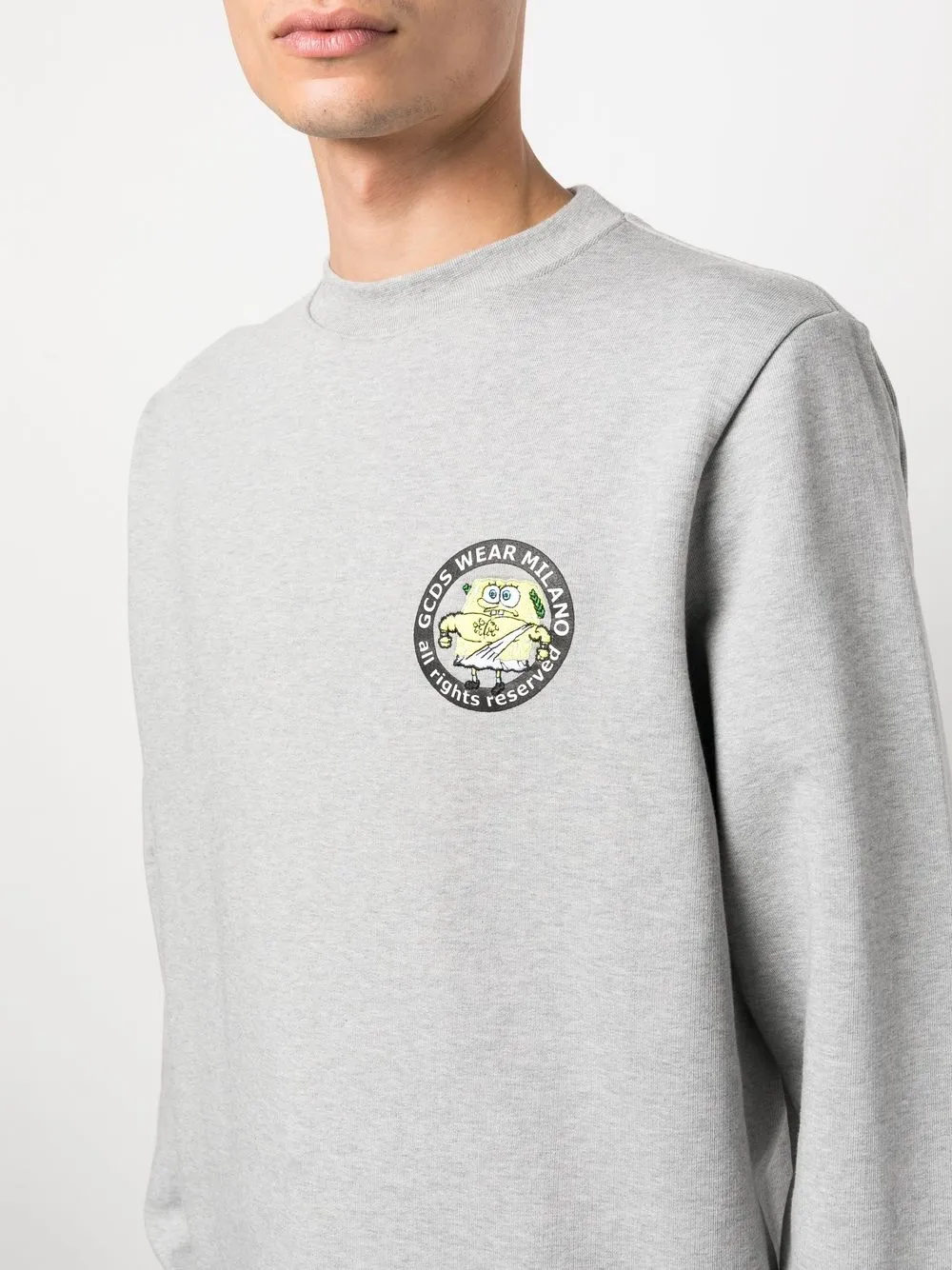 Shop Gcds Rear Logo Lettering Sweatshirt In Grey