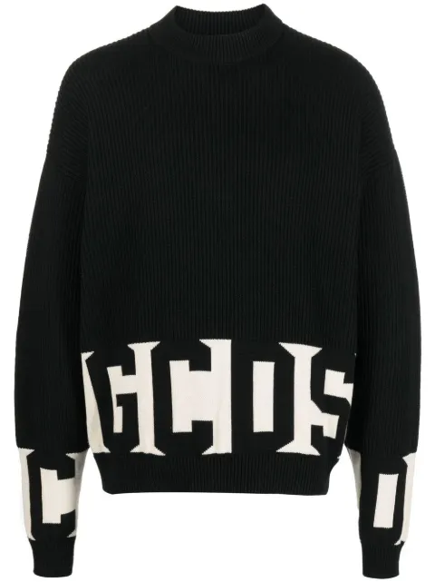 GCDS ribbed-knit logo-print jumper