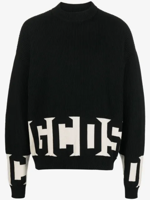 GCDS pull en maille nervurée à logo imprimé