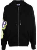 GCDS zip-up graphic print hoodie - Black