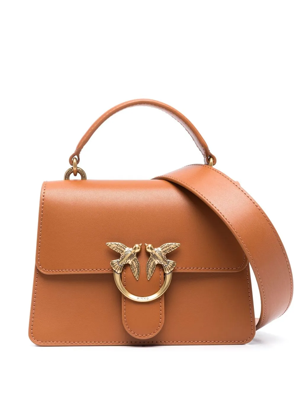 

PINKO gold-tone logo buckle bag - Brown