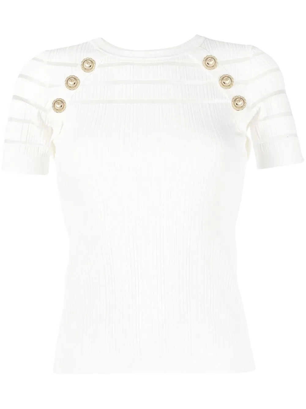 

PINKO button-embossed knitted top - White