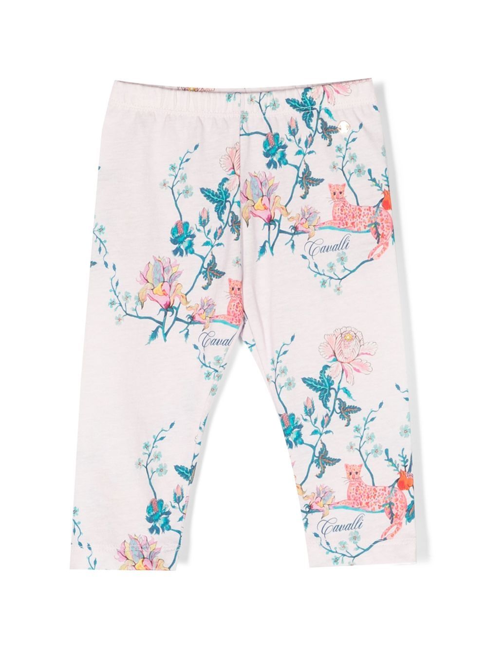 Roberto Cavalli Junior graphic-print cotton leggings - White