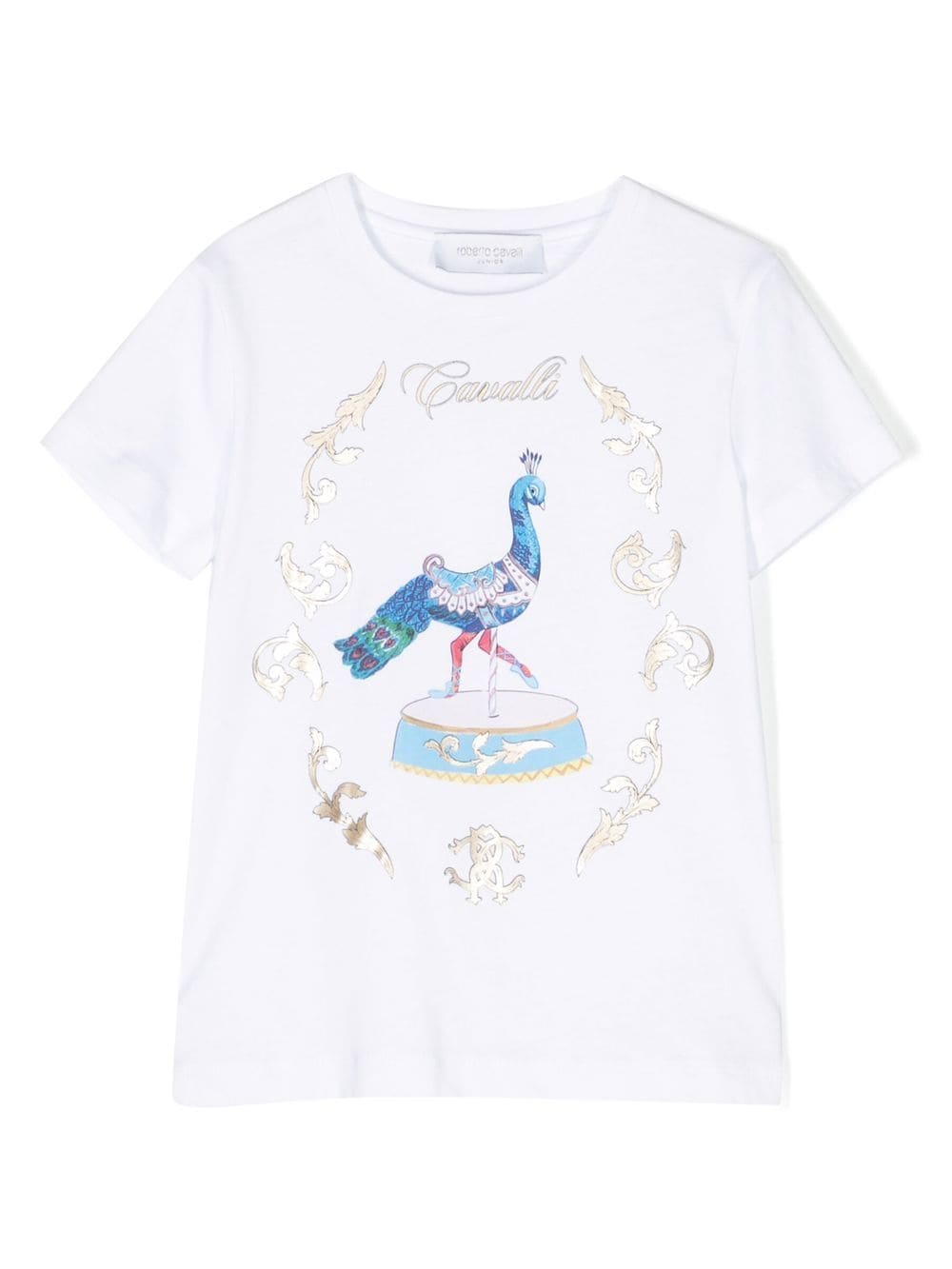Roberto Cavalli Junior Kids' Logo-print Cotton T-shirt In White