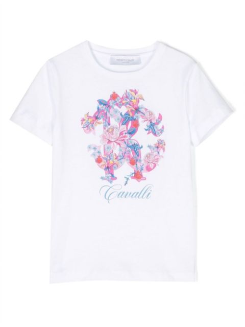 Roberto Cavalli Junior logo-print cotton T-shirt