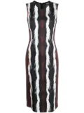 Roberto Cavalli sleeveless fur-print midi dress - Brown