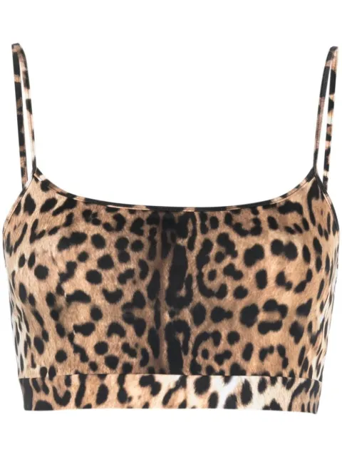 Roberto Cavalli leopard-print cropped top