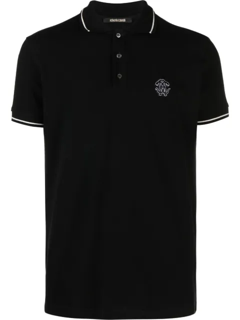 Roberto Cavalli Mirror Snake-embroidered polo shirt