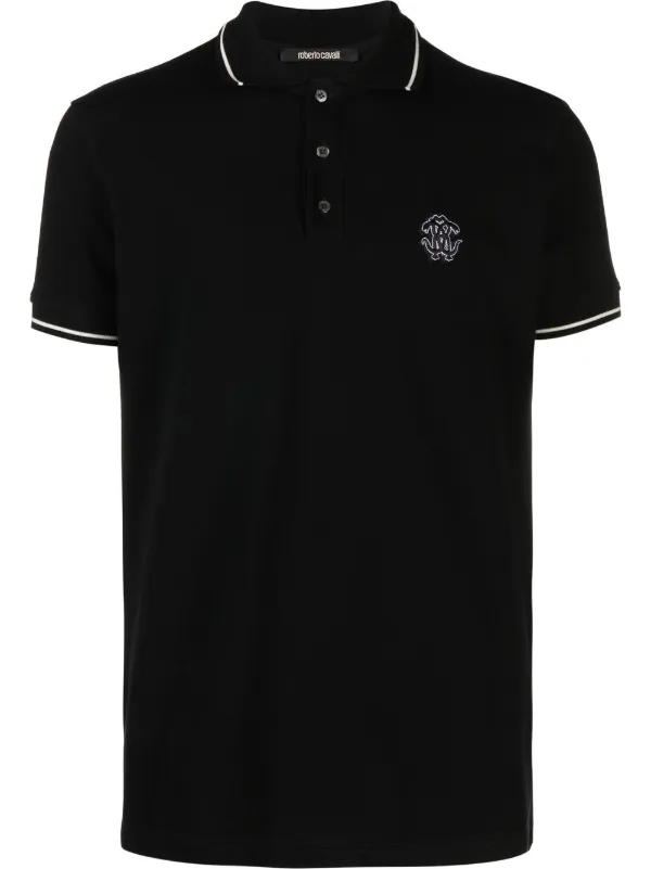 Mirror Snake embroidered polo shirt