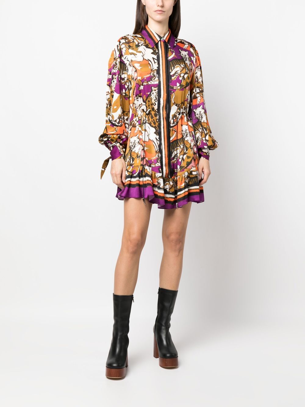 Roberto Cavalli animal-print Drawstring Shirt Dress - Farfetch