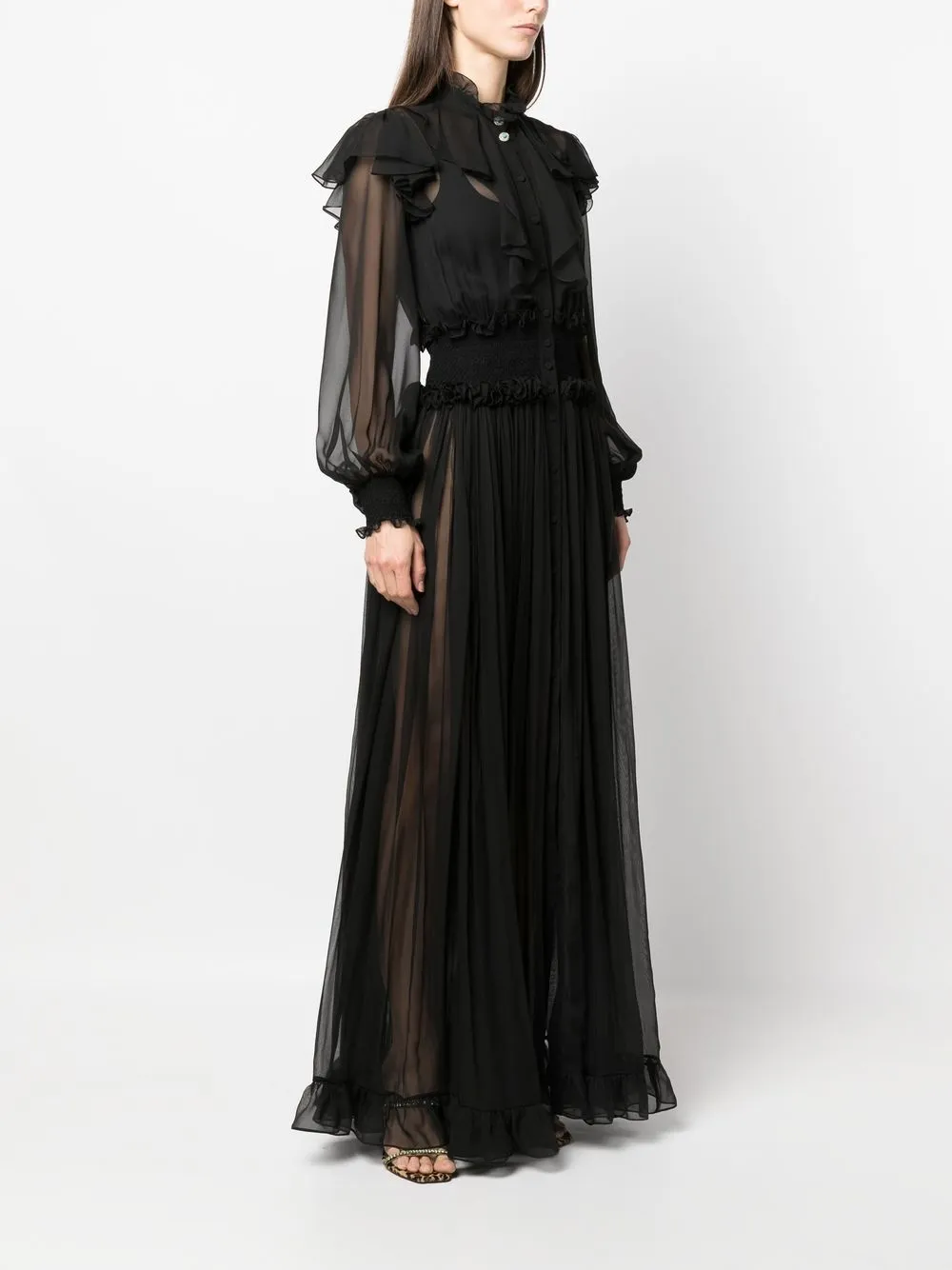 Roberto Cavalli Abito lungo con ruches | Abiti | Image 3