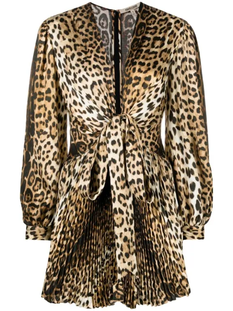Roberto Cavalli vestido corto con estampado de leopardo