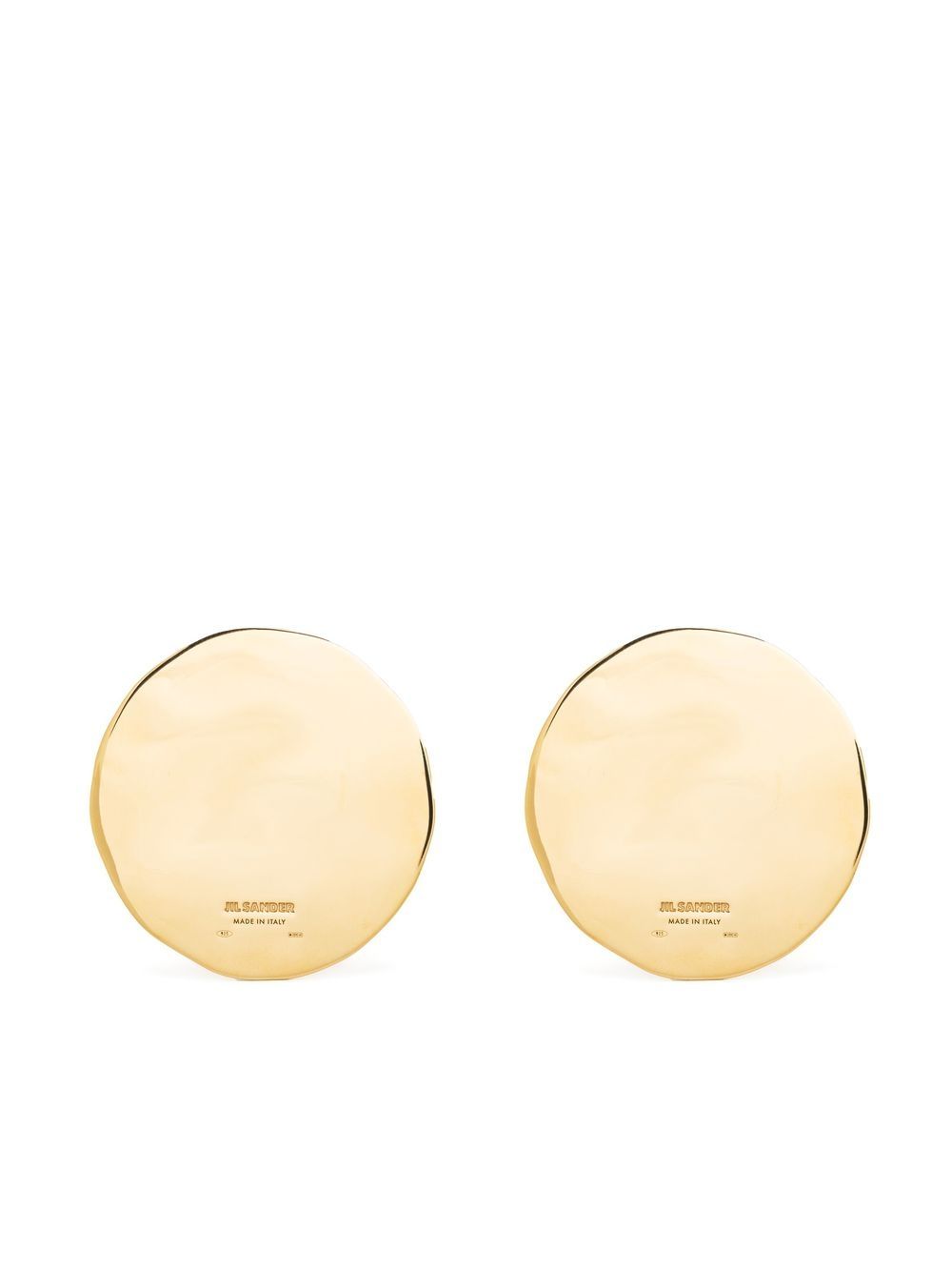 

Jil Sander logo-engraved circular earrings - Gold