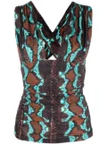 Roberto Cavalli snakeskin-print sleeveless top - Brown