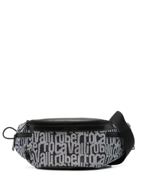 Roberto Cavalli logo-print canvas belt bag