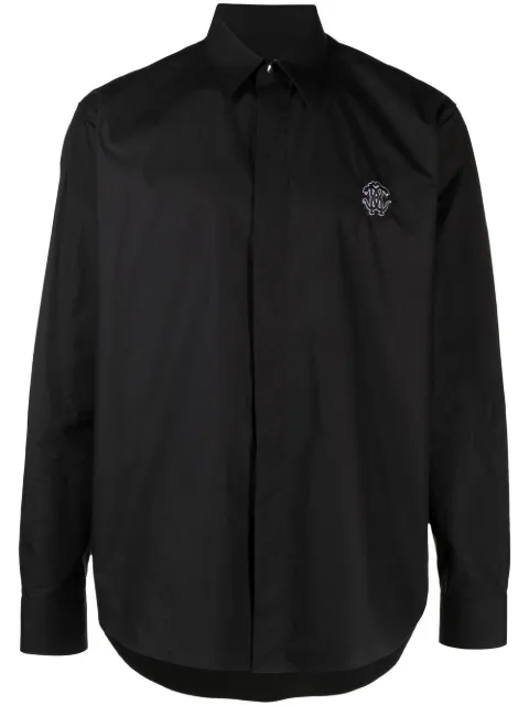Roberto Cavalli embroidered-logo cotton shirt