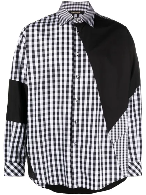 Roberto Cavalli check-print panelled shirt