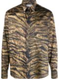 Roberto Cavalli tiger-print cotton shirt - Green