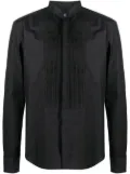 Roberto Cavalli bib-collar long-sleeved shirt - Black
