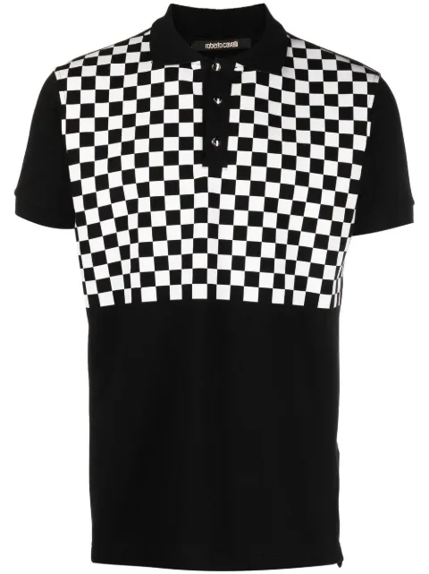 Roberto Cavalli Poloshirt mit Schachbrettmuster