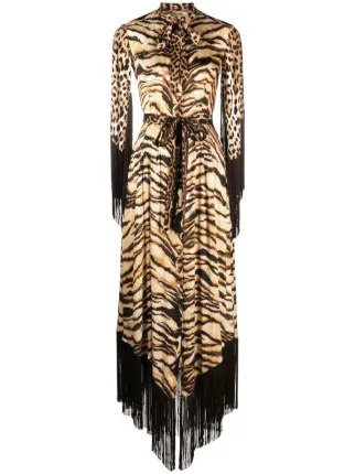 ワンピース ROBERTO CAVALLI LEOPARD DRESS Roberto Cavalli leopard-print Long Dress | FARFETCH