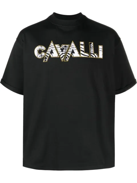 Roberto Cavalli zebra-print logo T-shirt