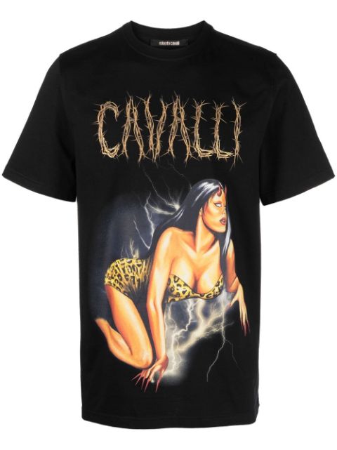 Roberto Cavalli T-shirt med grafisk tryk