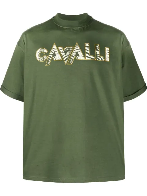 Roberto Cavalli zebra-print logo T-shirt
