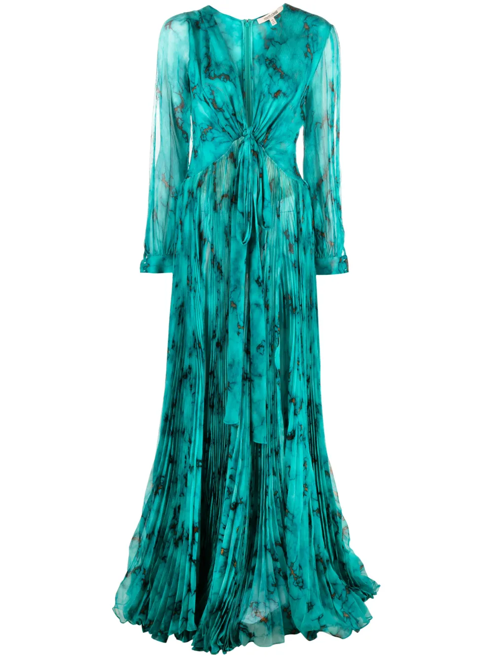 ROBERTO CAVALLI V-NECK SILK LONG DRESS