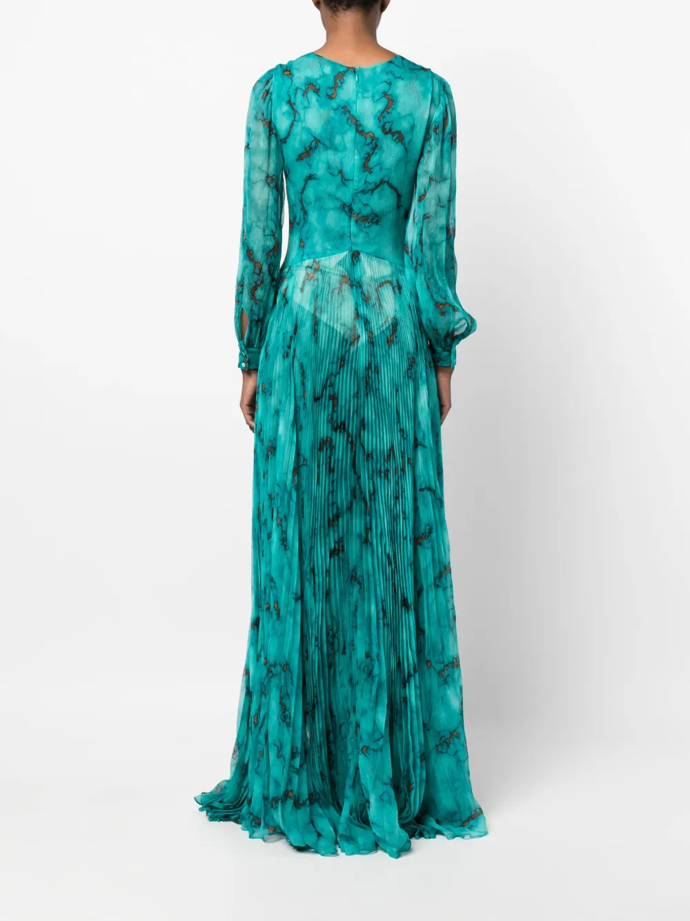 ROBERTO CAVALLI V-NECK SILK LONG DRESS