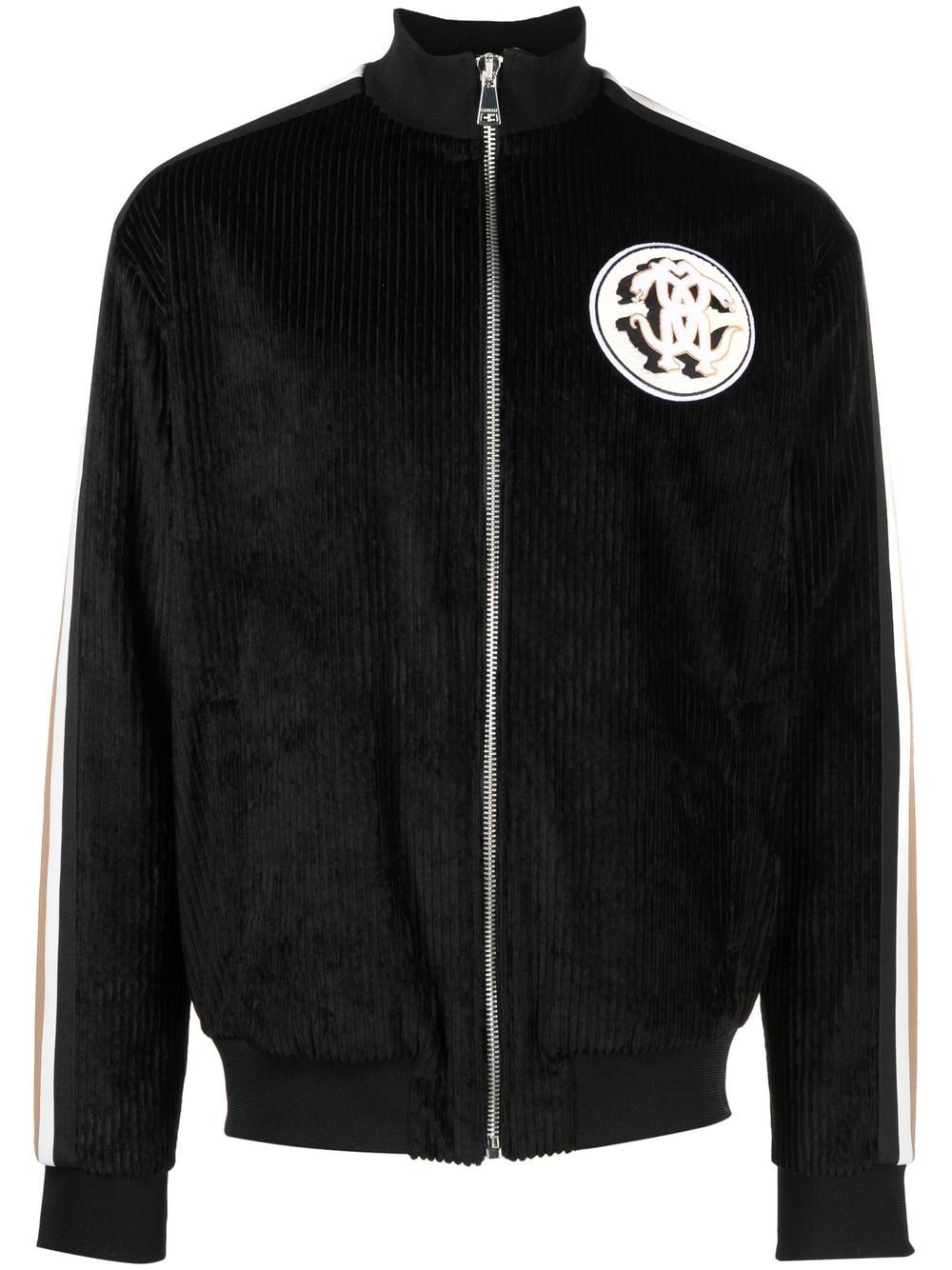 Roberto Cavalli logo-patch track jacket - Black