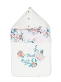 Roberto Cavalli Junior floral-print cotton baby nest - White