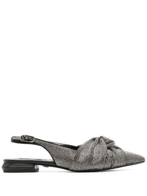 Roberto Cavalli flats con detalles de cristal y tira trasera