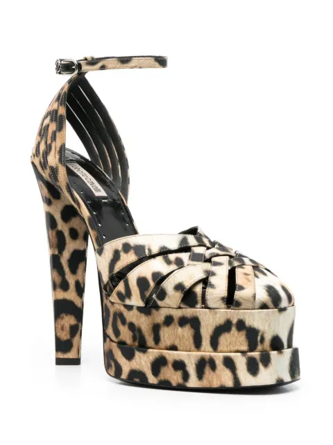 Roberto Cavalli leopard-print caged platform sandals RKS008SE180 - 1