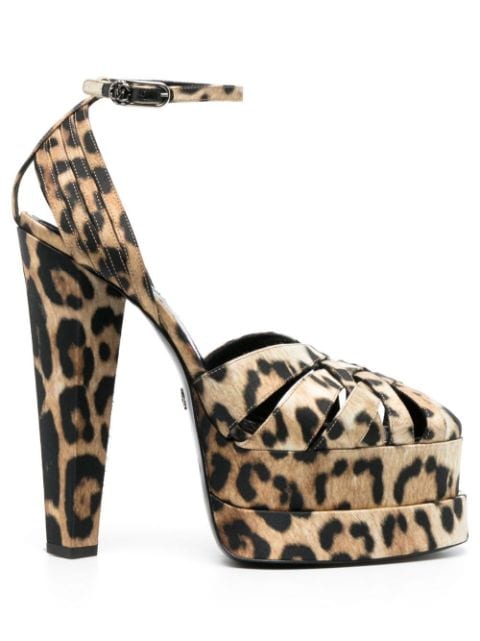 Roberto Cavalli sandales à imprimé léopard