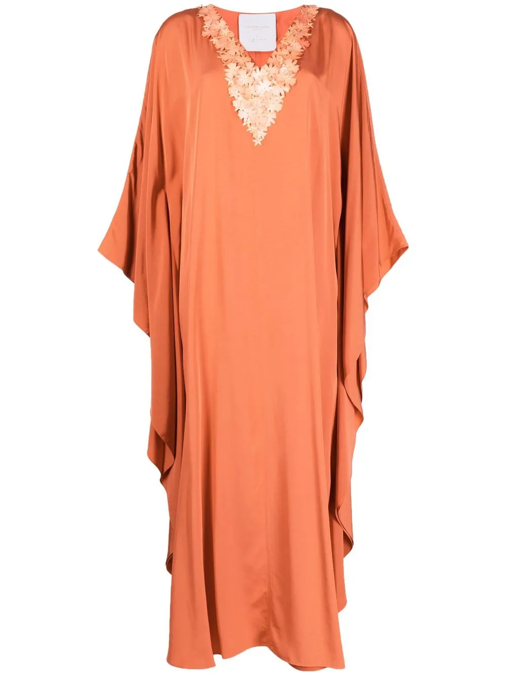 

SHATHA ESSA Cream Blush sequin-detail kaftan - Pink