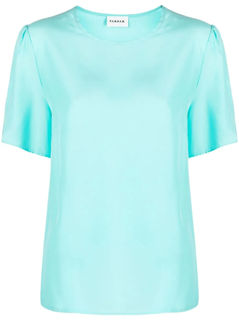 

P.A.R.O.S.H. blusa de seda manga corta - Azul