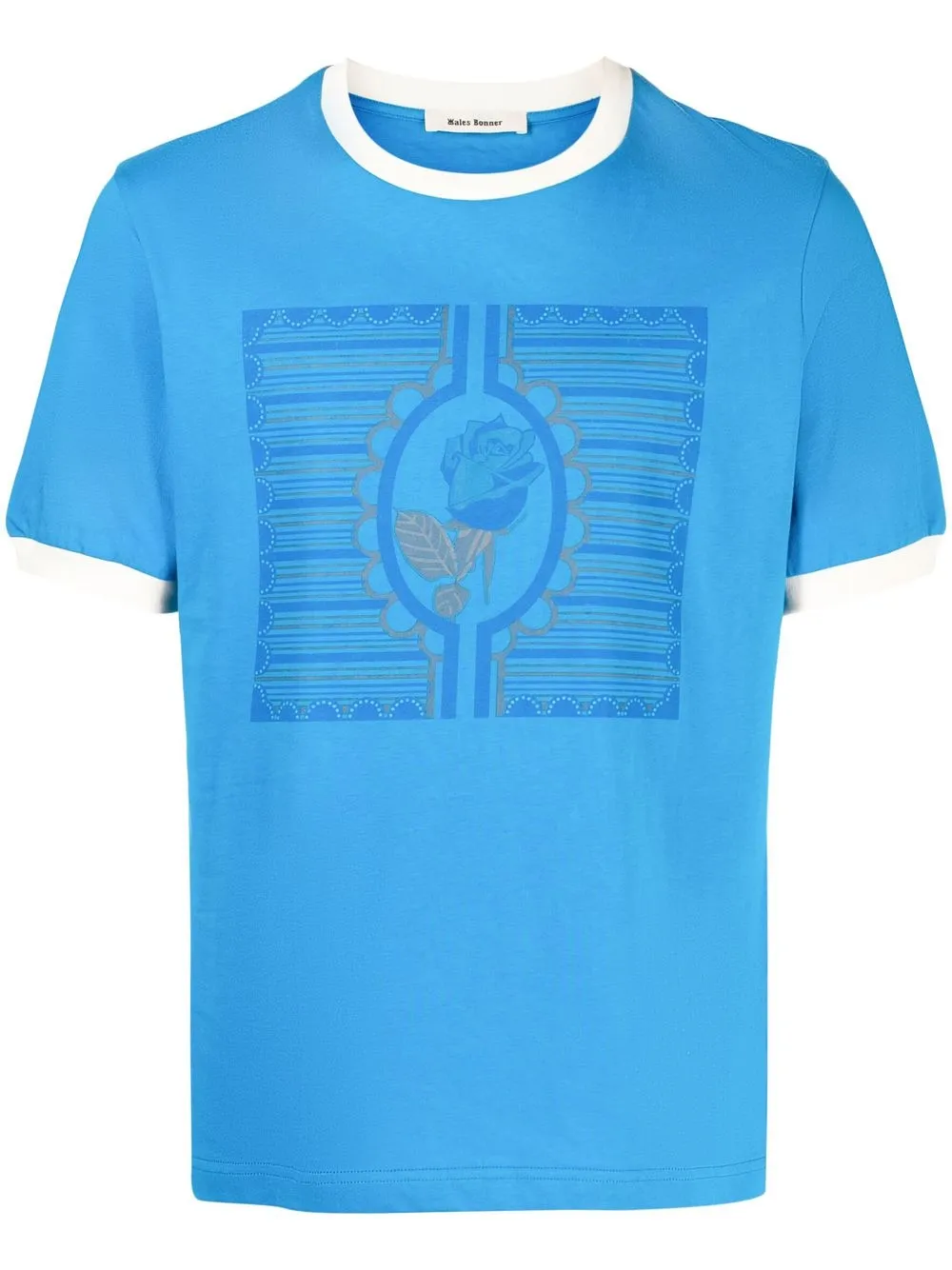 

Wales Bonner Essence-print cotton T-shirt - Blue